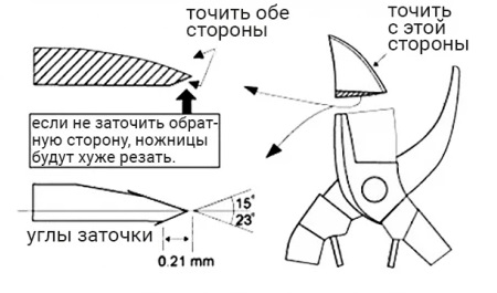 Как правильно точить секаторы на примере Окатсун