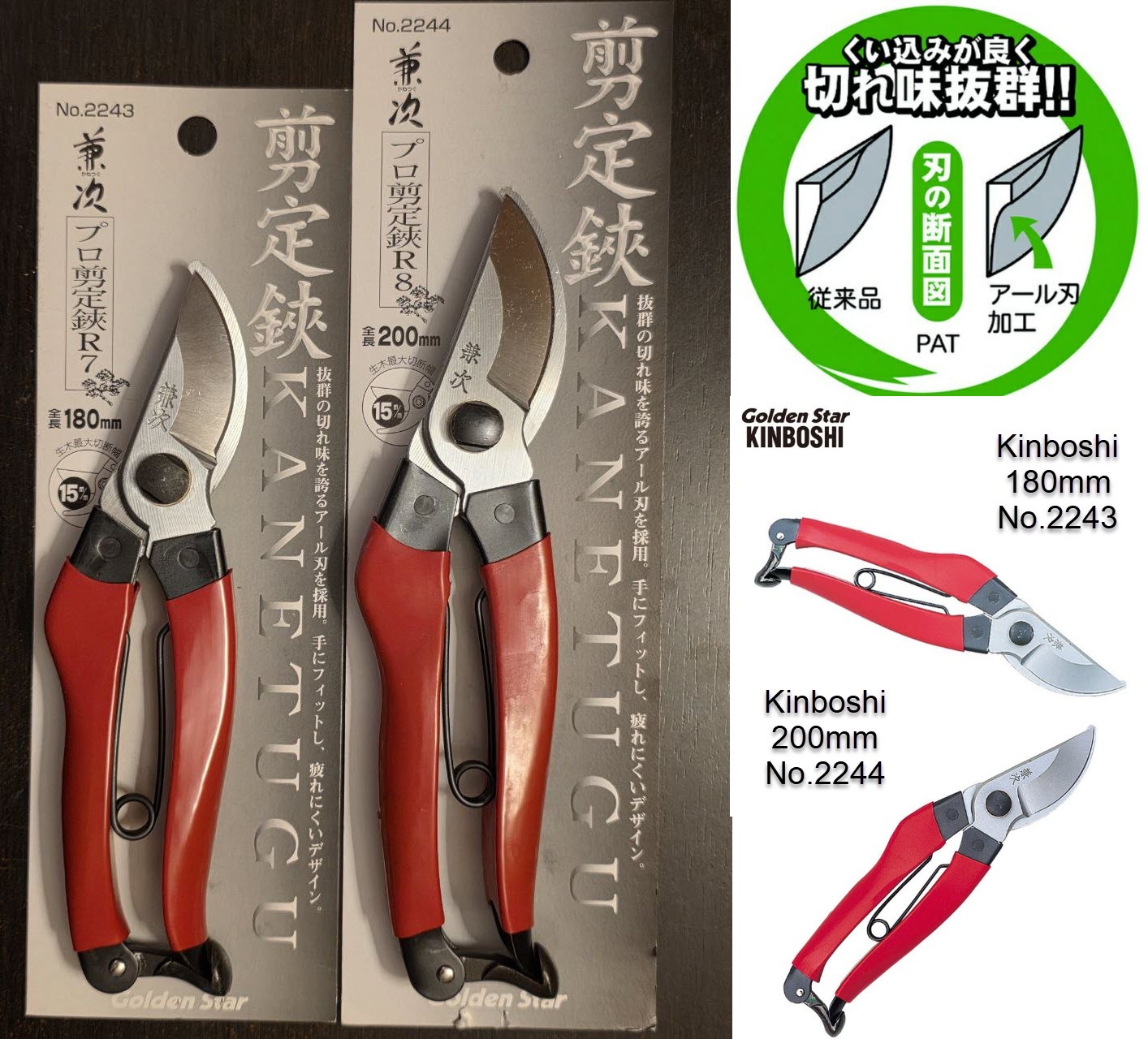 Секатор Kanetsugu 2244, 200мм, тип А